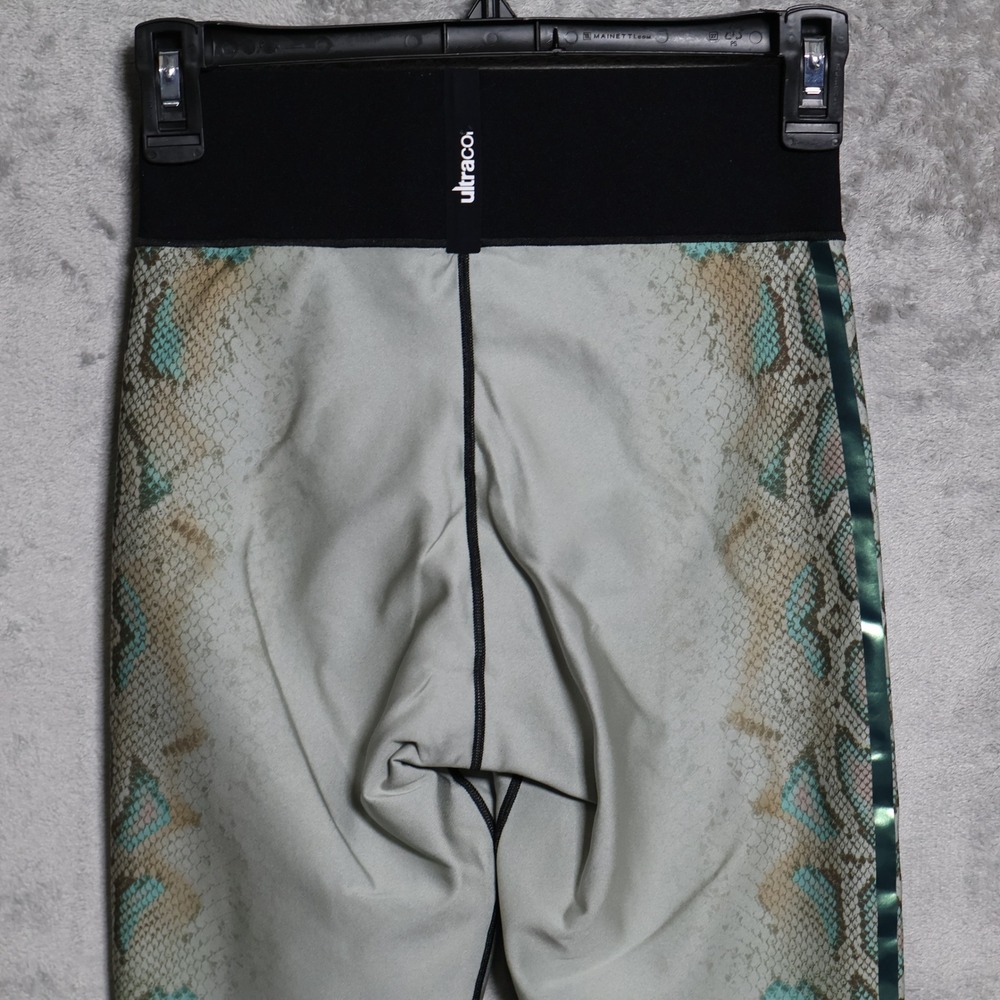 Ultracor Leggings Womens Medium Green Black Snakeskin Print Activewear Yoga - Picture 4 of 11
